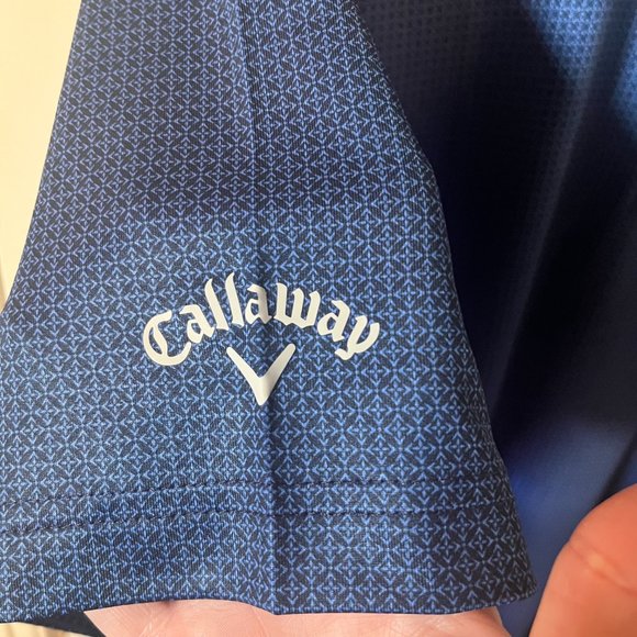 Callaway Mens Golf Polo Shirt Blue Print Size Large - Picture 5 of 6